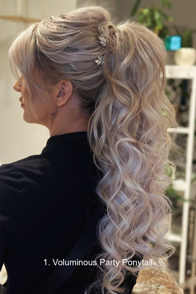 1. Voluminous Party Ponytail