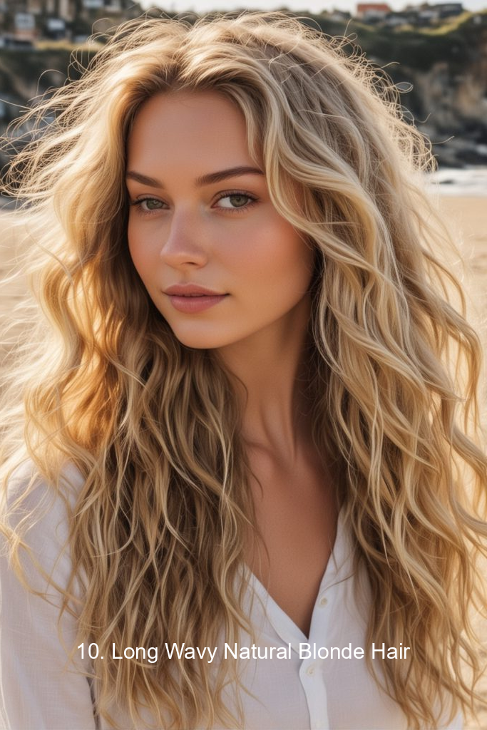 10. Long Wavy Natural Blonde Hair