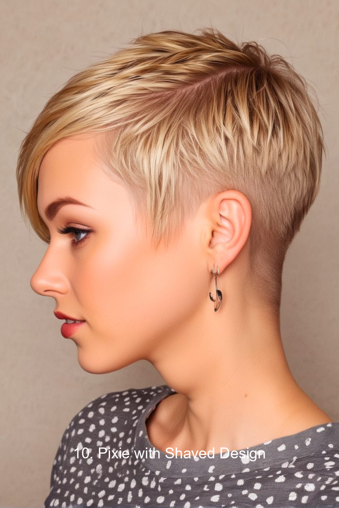 10. Pixie with Shaved Design