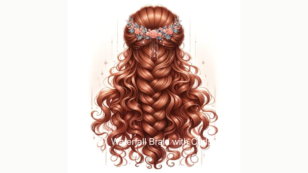 10. Waterfall Braid with Curls