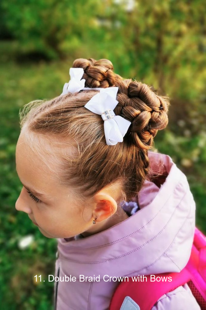 11. Double Braid Crown with Bows