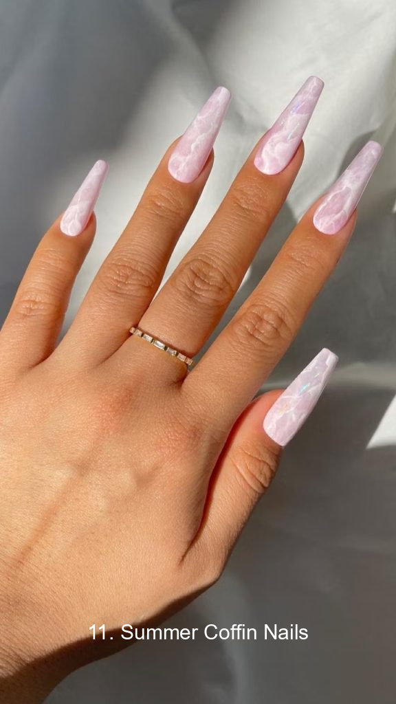 11. Summer Coffin Nails