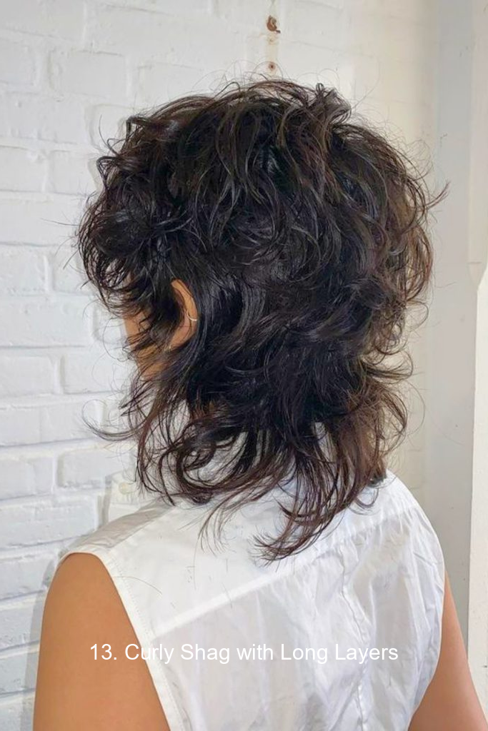 13. Curly Shag with Long Layers