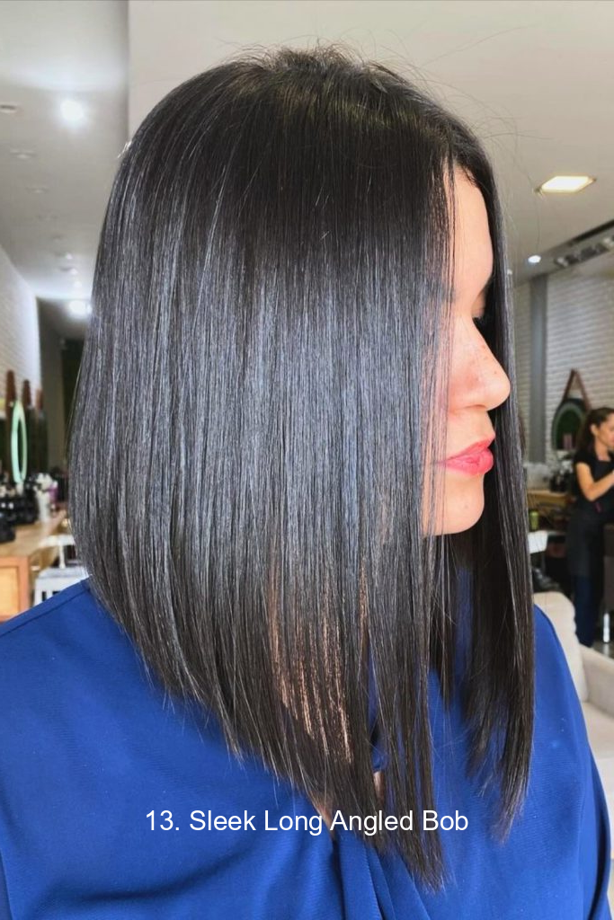 13. Sleek Long Angled Bob