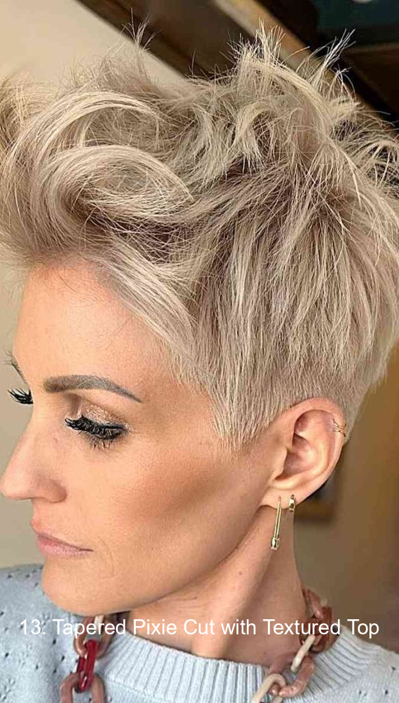 13. Tapered Pixie Cut with Textured Top