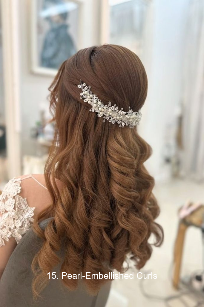 15. Pearl-Embellished Curls