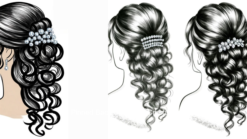 16. Pinned Back Curls with Crystal Clips