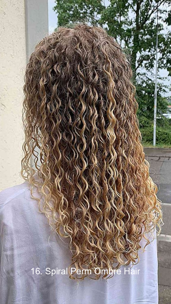 16. Spiral Perm Ombre Hair