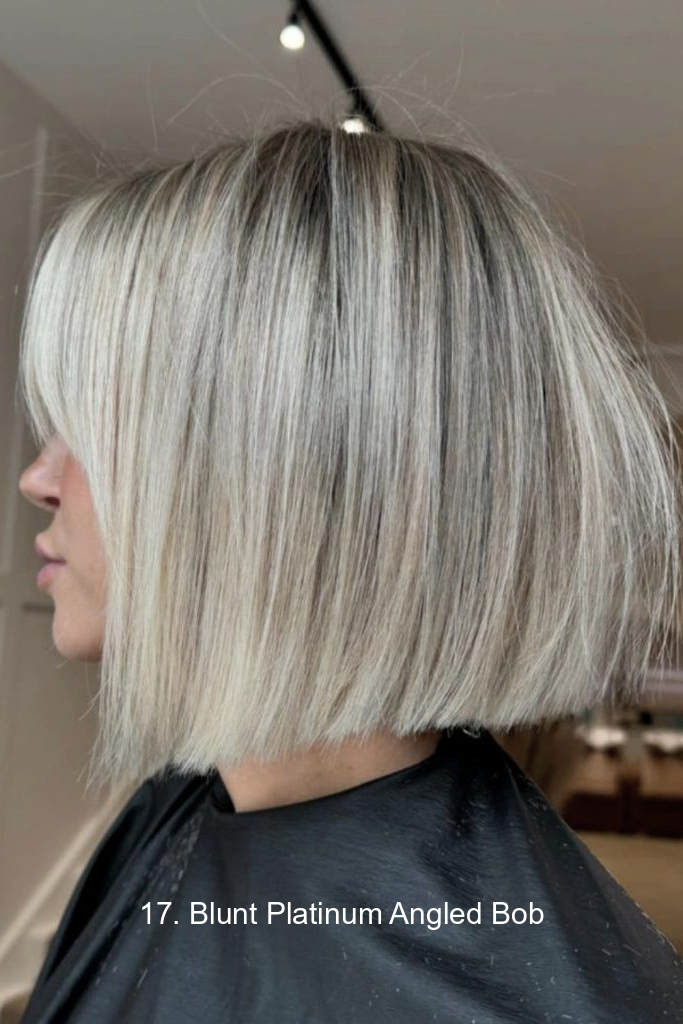 17. Blunt Platinum Angled Bob