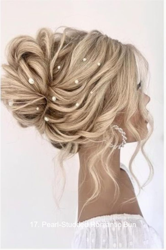 17. Pearl-Studded Romantic Bun