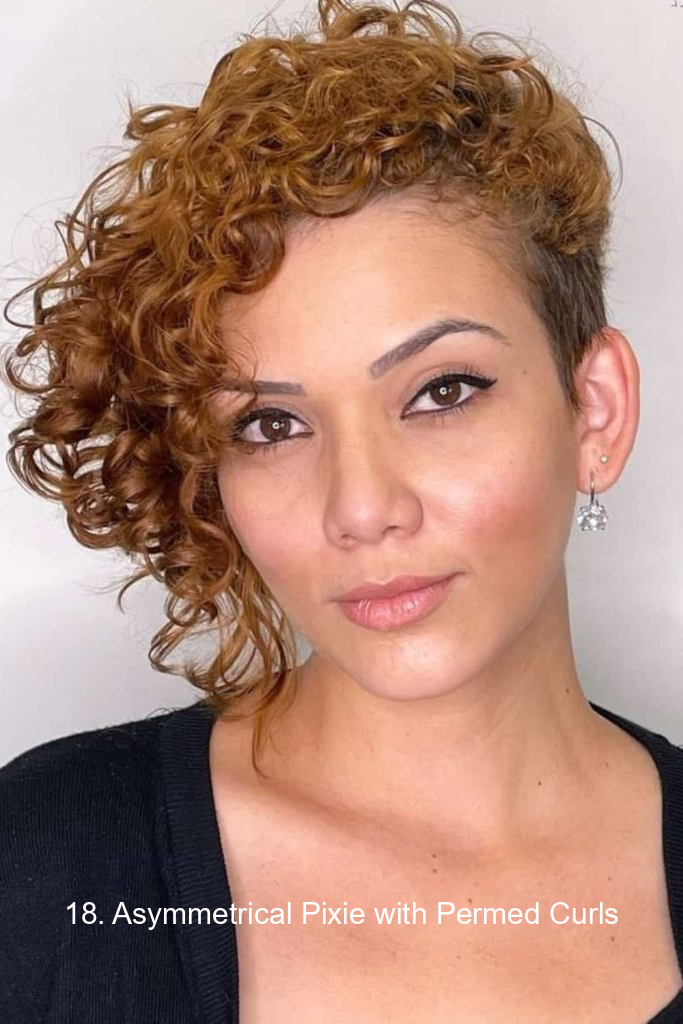 18. Asymmetrical Pixie with Permed Curls