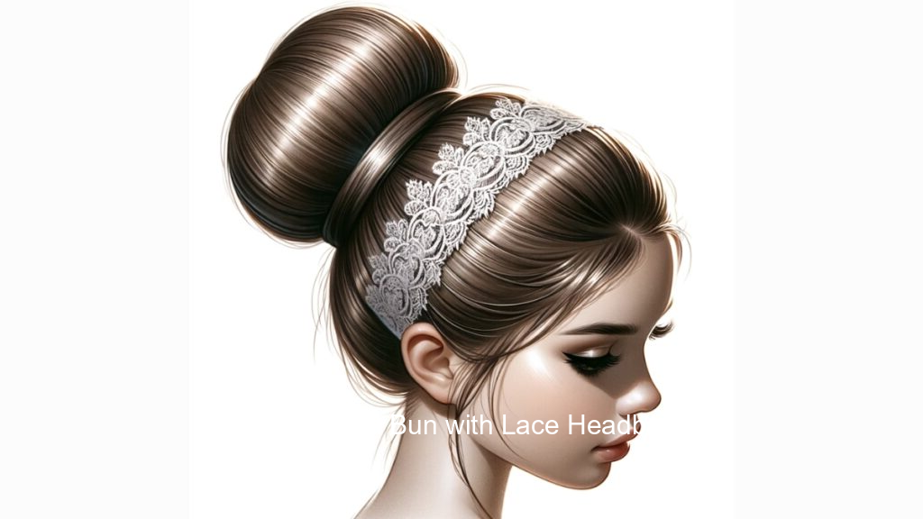 18. Ballerina Bun with Lace Headband