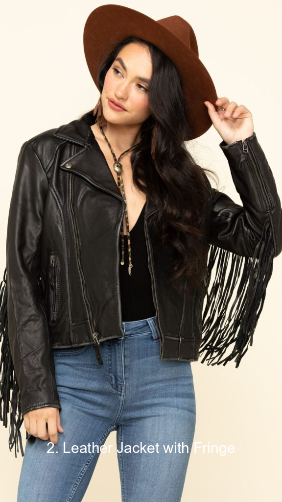 2. Leather Jacket with Fringe