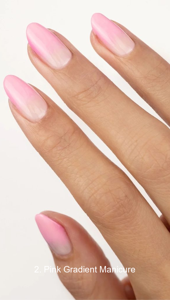 2. Pink Gradient Manicure