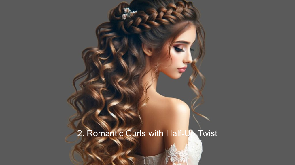 2. Romantic Curls with Half-Up Twist