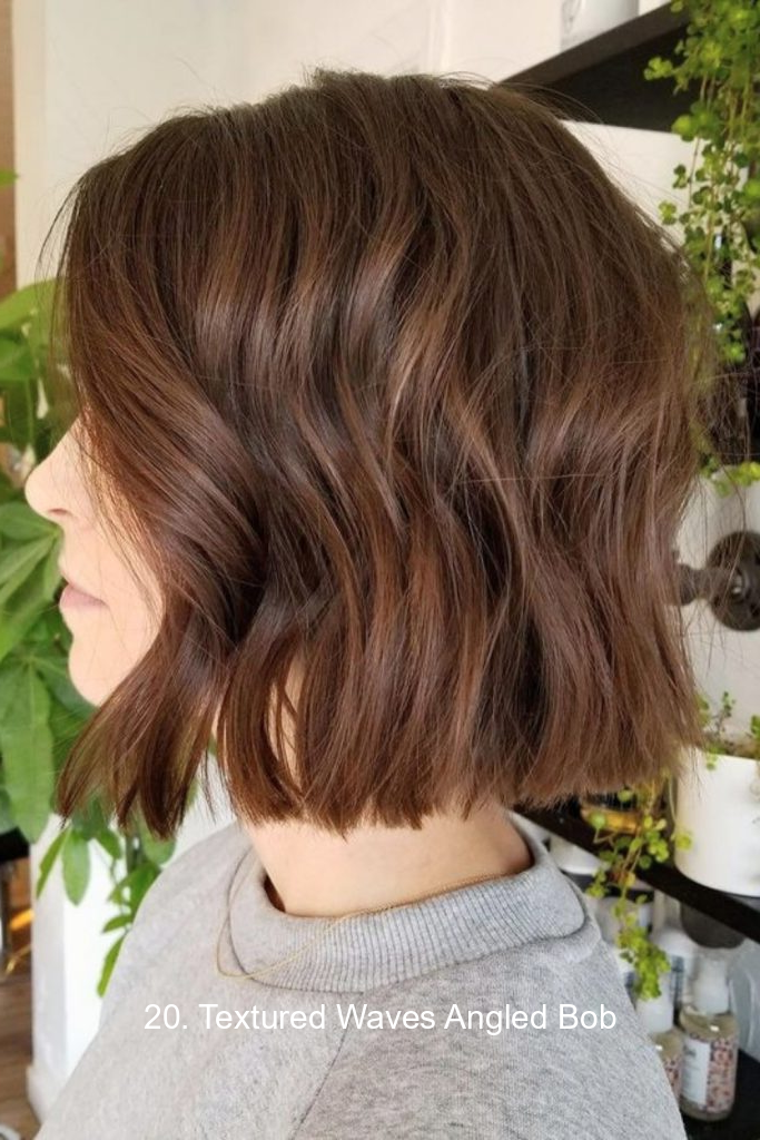 20. Textured Waves Angled Bob