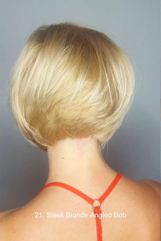 21. Sleek Blonde Angled Bob