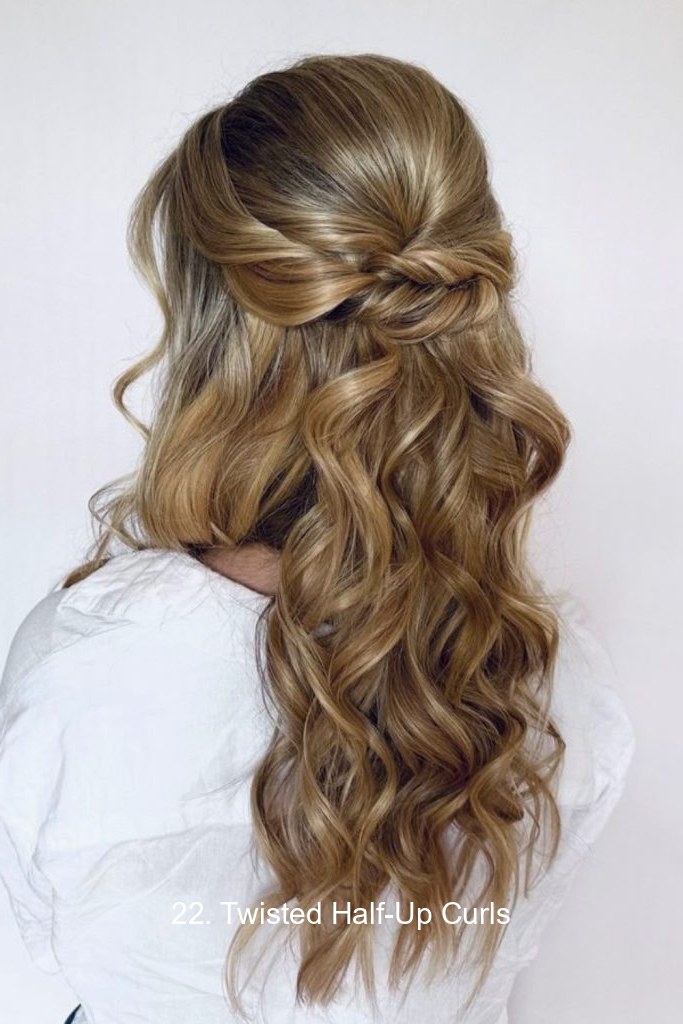 22. Twisted Half-Up Curls