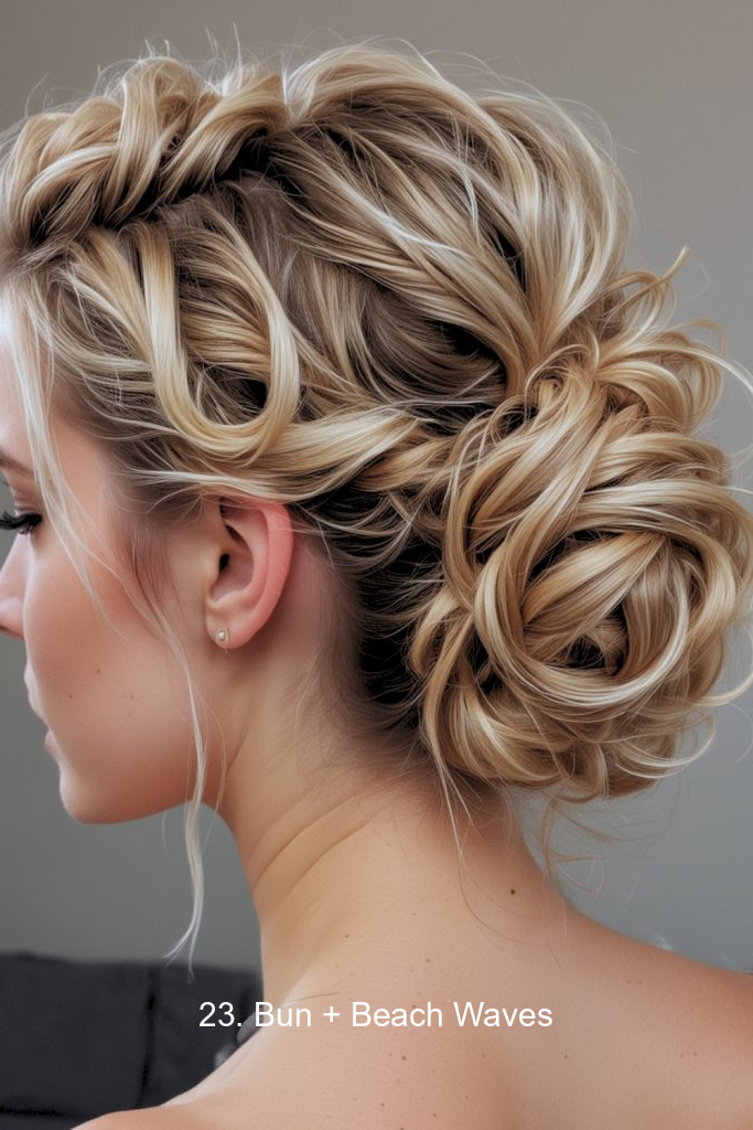 23. Bun + Beach Waves