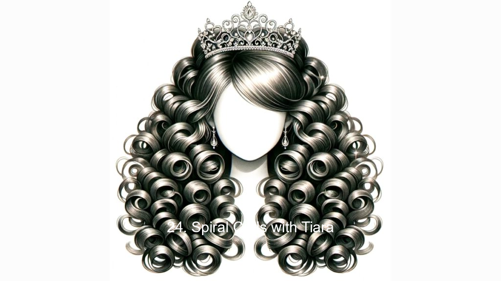 24. Spiral Curls with Tiara