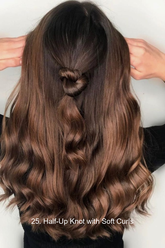 25. Half-Up Knot with Soft Curls