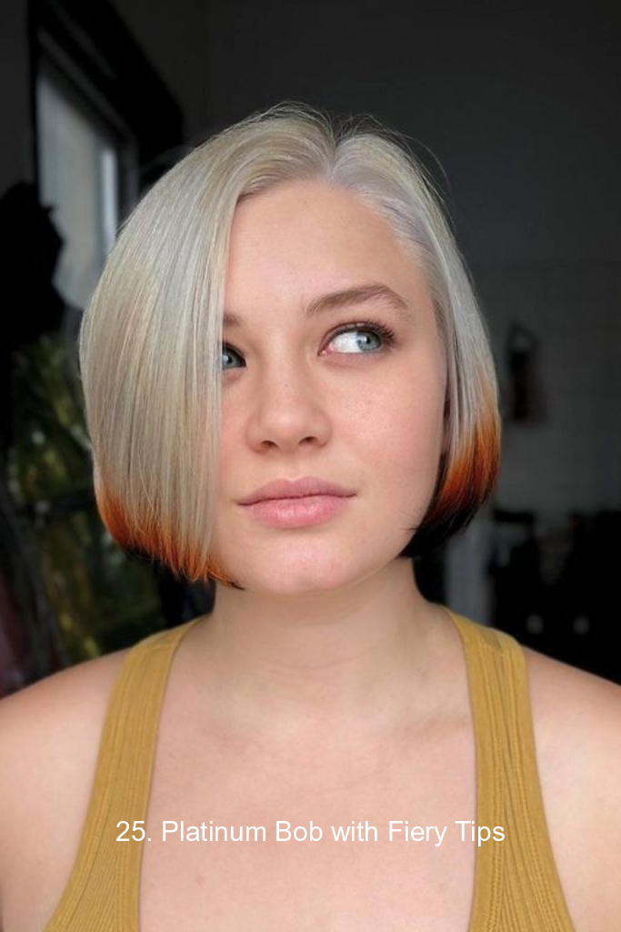 25. Platinum Bob with Fiery Tips