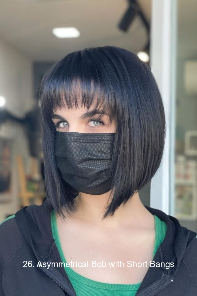 26. Asymmetrical Bob with Short Bangs