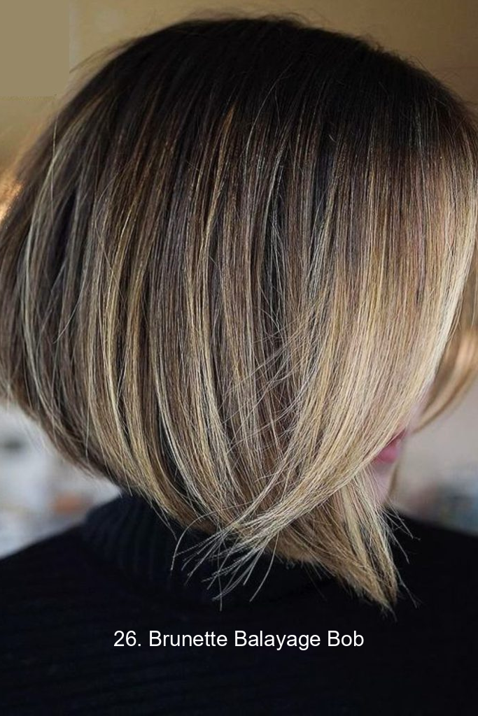 26. Brunette Balayage Bob