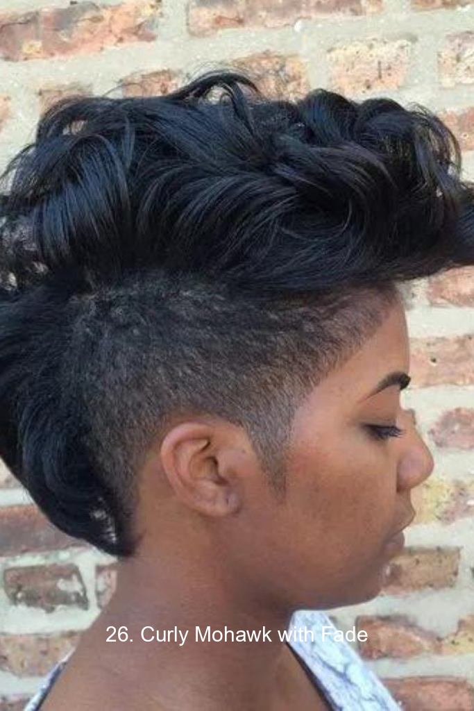 26. Curly Mohawk with Fade