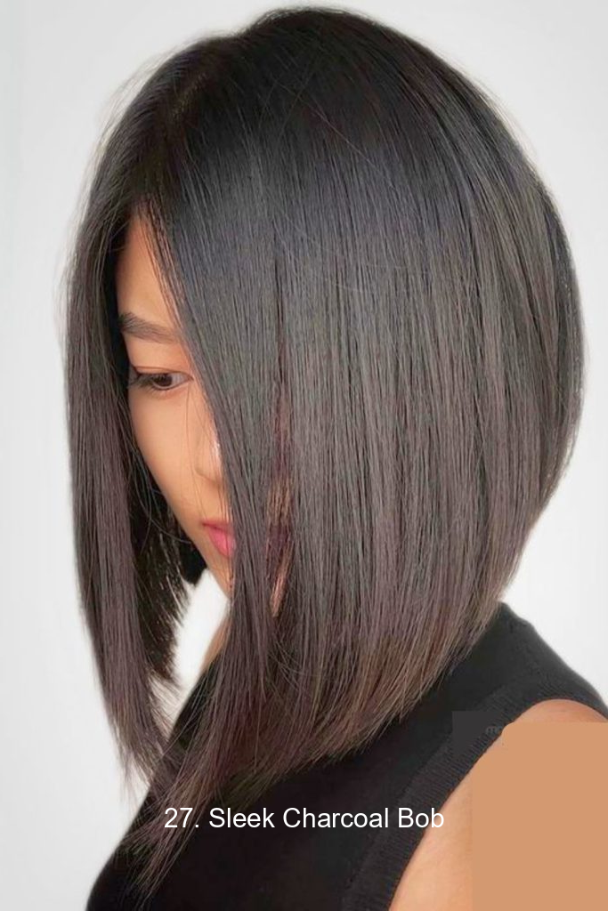 27. Sleek Charcoal Bob