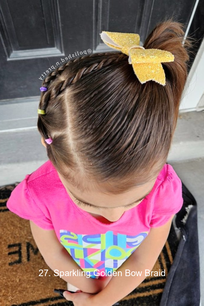 27. Sparkling Golden Bow Braid