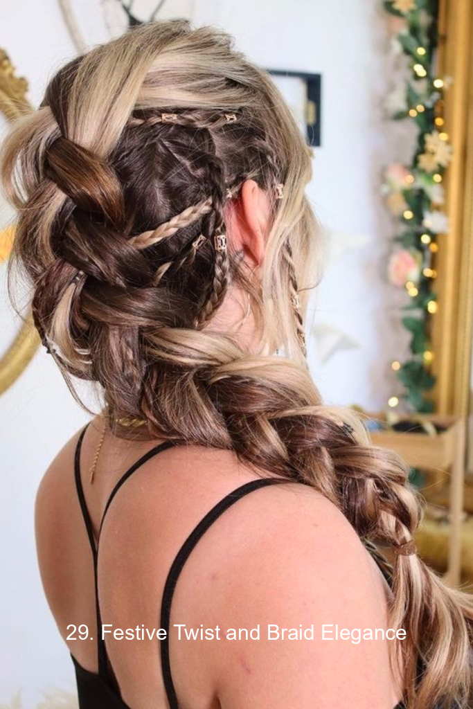 29. Festive Twist and Braid Elegance