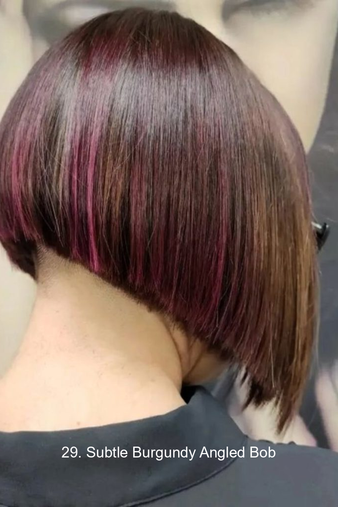 29. Subtle Burgundy Angled Bob