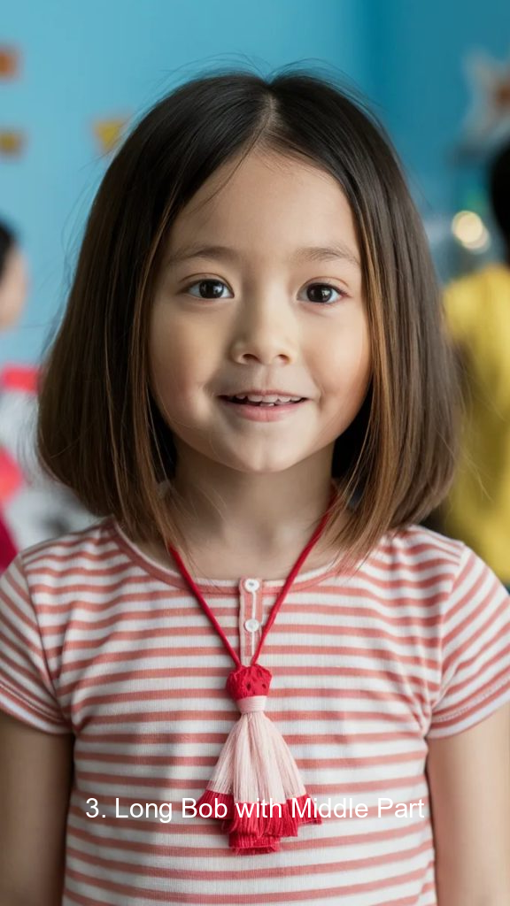3. Long Bob with Middle Part