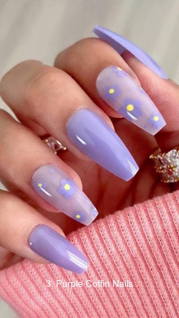 3. Purple Coffin Nails