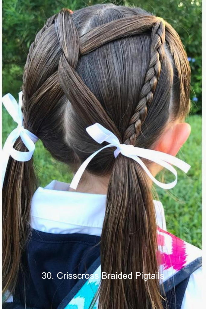 30. Crisscross Braided Pigtails