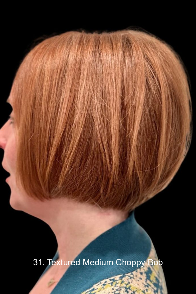 31. Textured Medium Choppy Bob