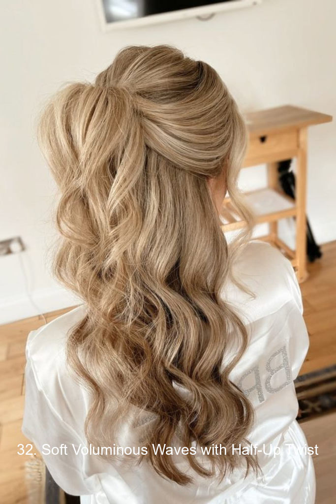 32. Soft Voluminous Waves with Half-Up Twist