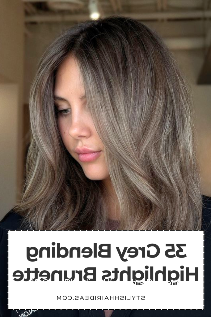 35 Grey Blending Highlights Brunette