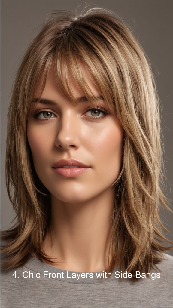 4. Chic Front Layers with Side Bangs