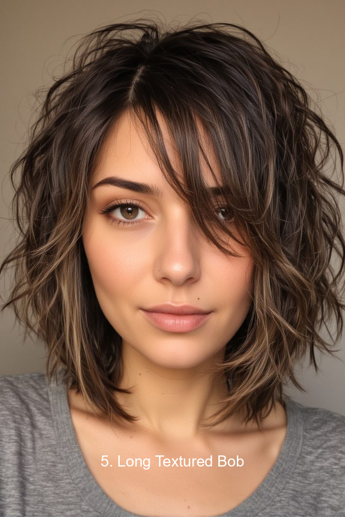 5. Long Textured Bob