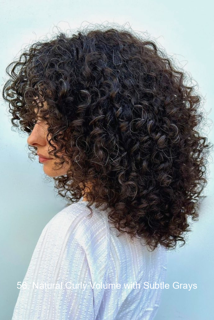 56. Natural Curly Volume with Subtle Grays