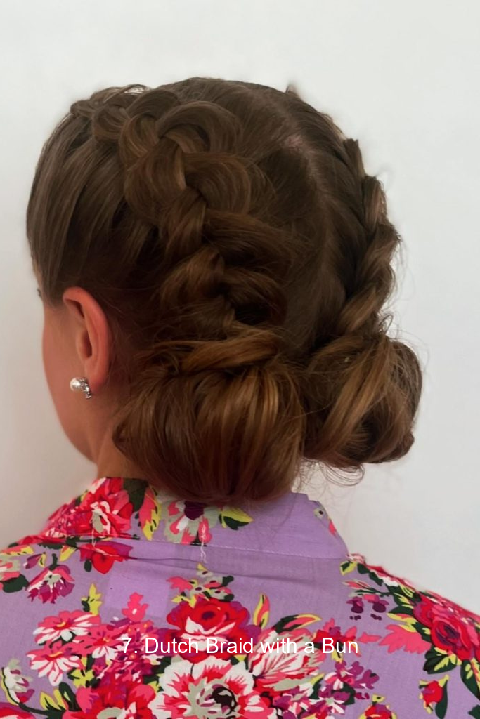 7. Dutch Braid with a Bun