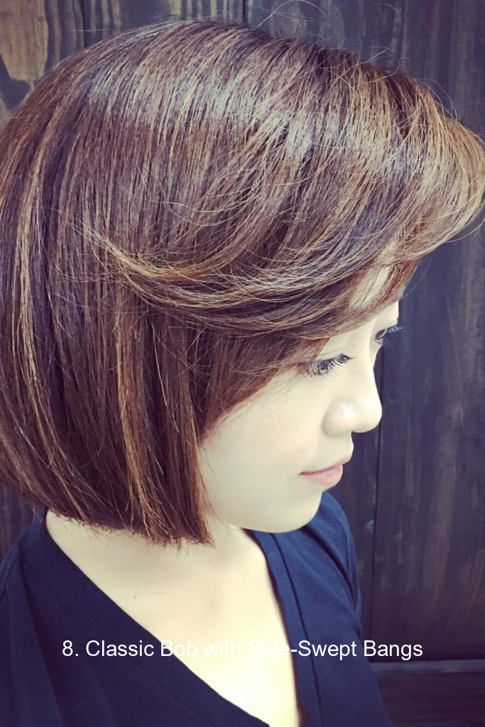 8. Classic Bob with Side-Swept Bangs