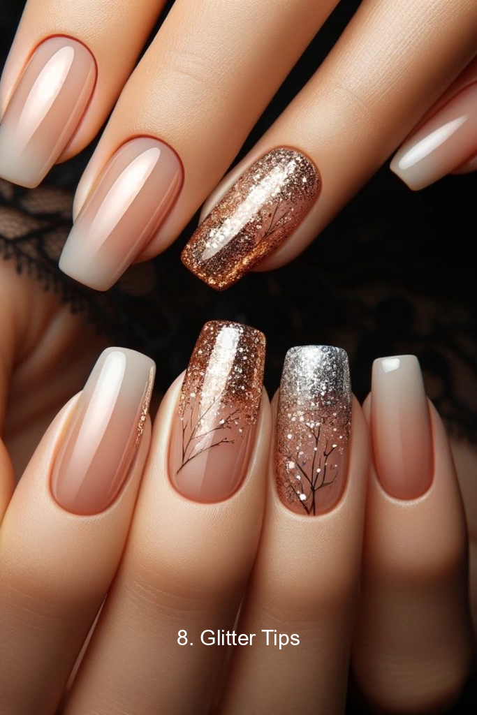 8. Glitter Tips