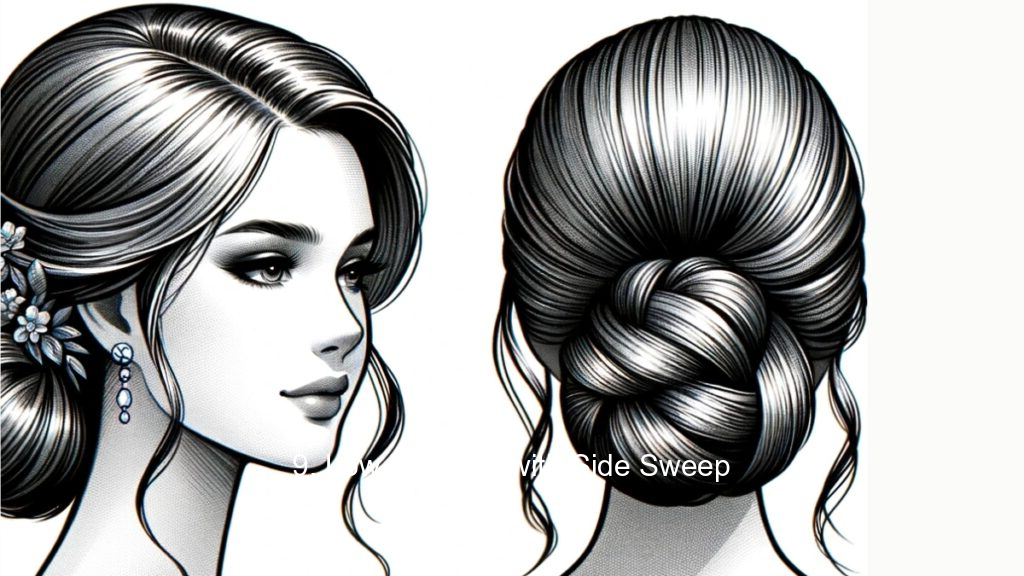 9. Low Chignon with Side Sweep